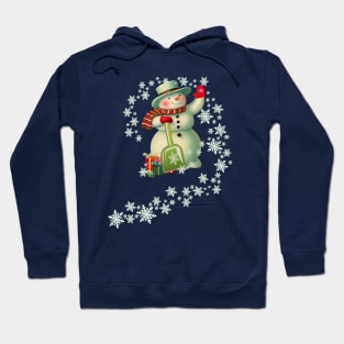 Christmas Vintage Snowman & Snowflakes Hoodie